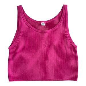 Uniqlo Knit Crop Pink Tank Size Small